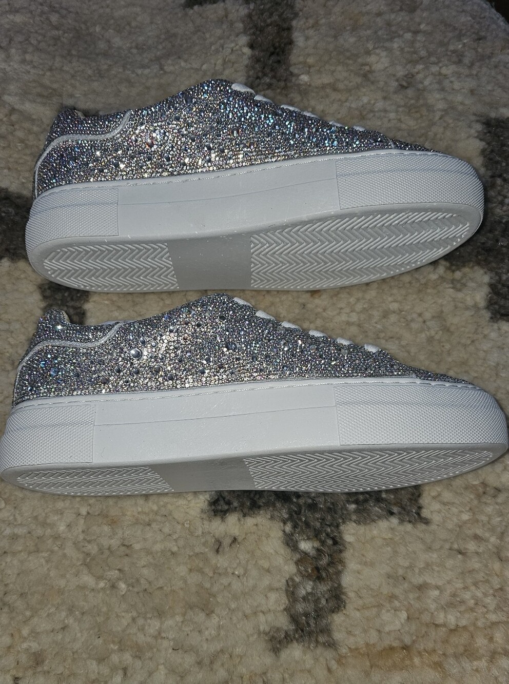 Betsey Johnson Silver Crystal Lace-Up Sneakers - Picture 12 of 12